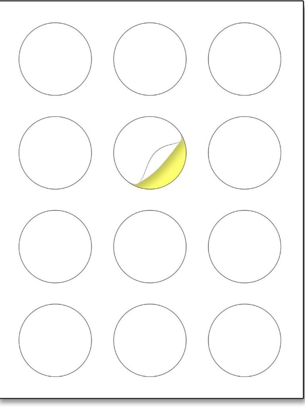 2 inch Round Labels Printable Circle Stickers - 8.5" x 11", 30 Sheets